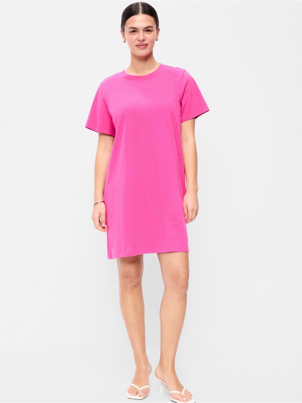 Old Navy Crew Neck Short-Sleeve Mini Dress in Pink. MED NWT